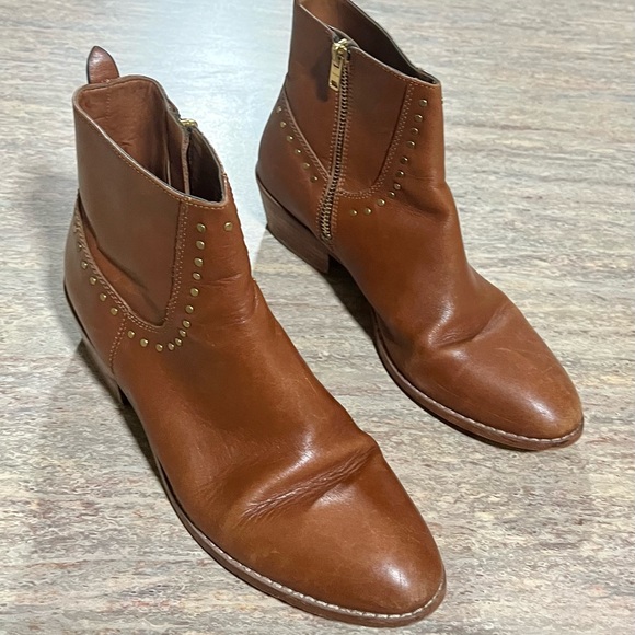 Coach tan leather ankle boots with studs - Picture 11 of 15